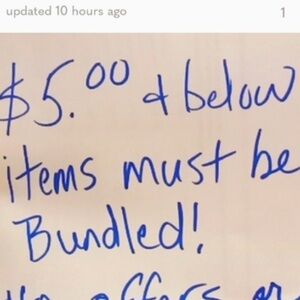 $5 & Below Items Must Be Bundled